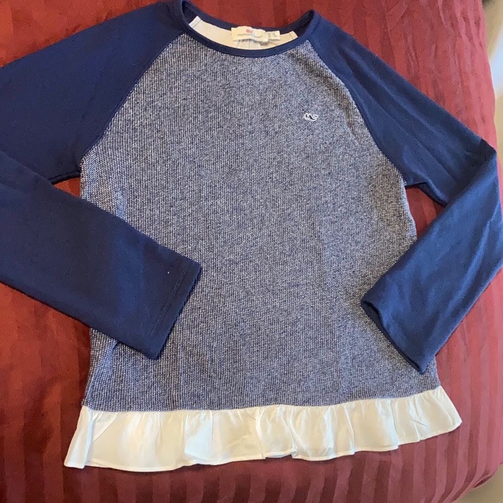 Long sleeve top cotton byVV xl 16 blue NWOT new